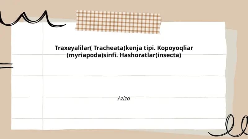 Traxeyalilar (Tracheata) va Kopoyoqliar (Myriapoda) sinfi