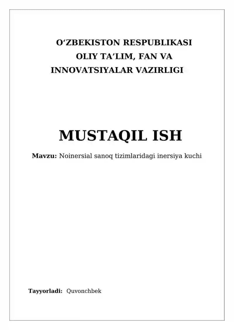 Inersial sanoq sistemalari
