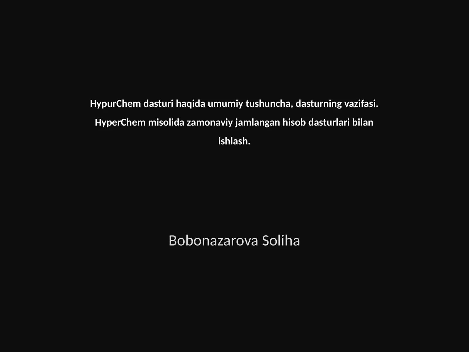 HypurChem dasturi