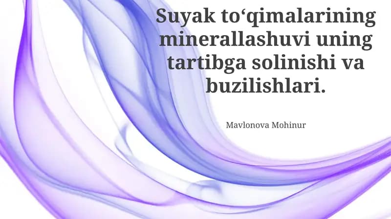 Suyak toʻqimasining mineralizatsiyasi