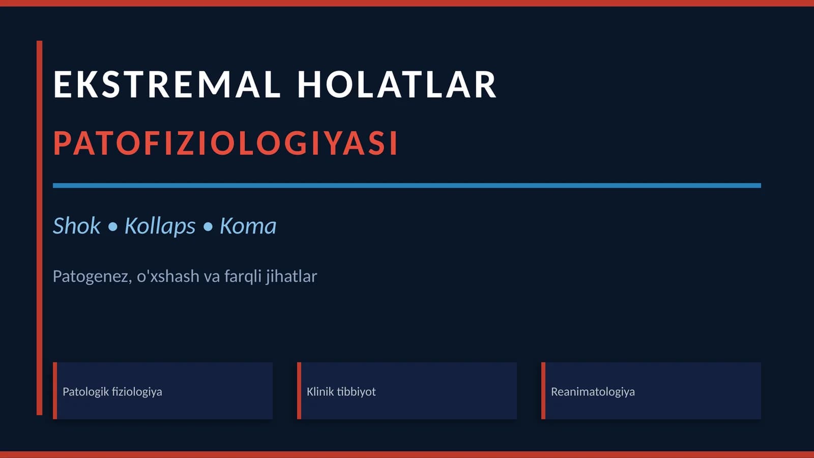 EKSTREMAL HOLATLAR PATOFIZIOLOGIYASI