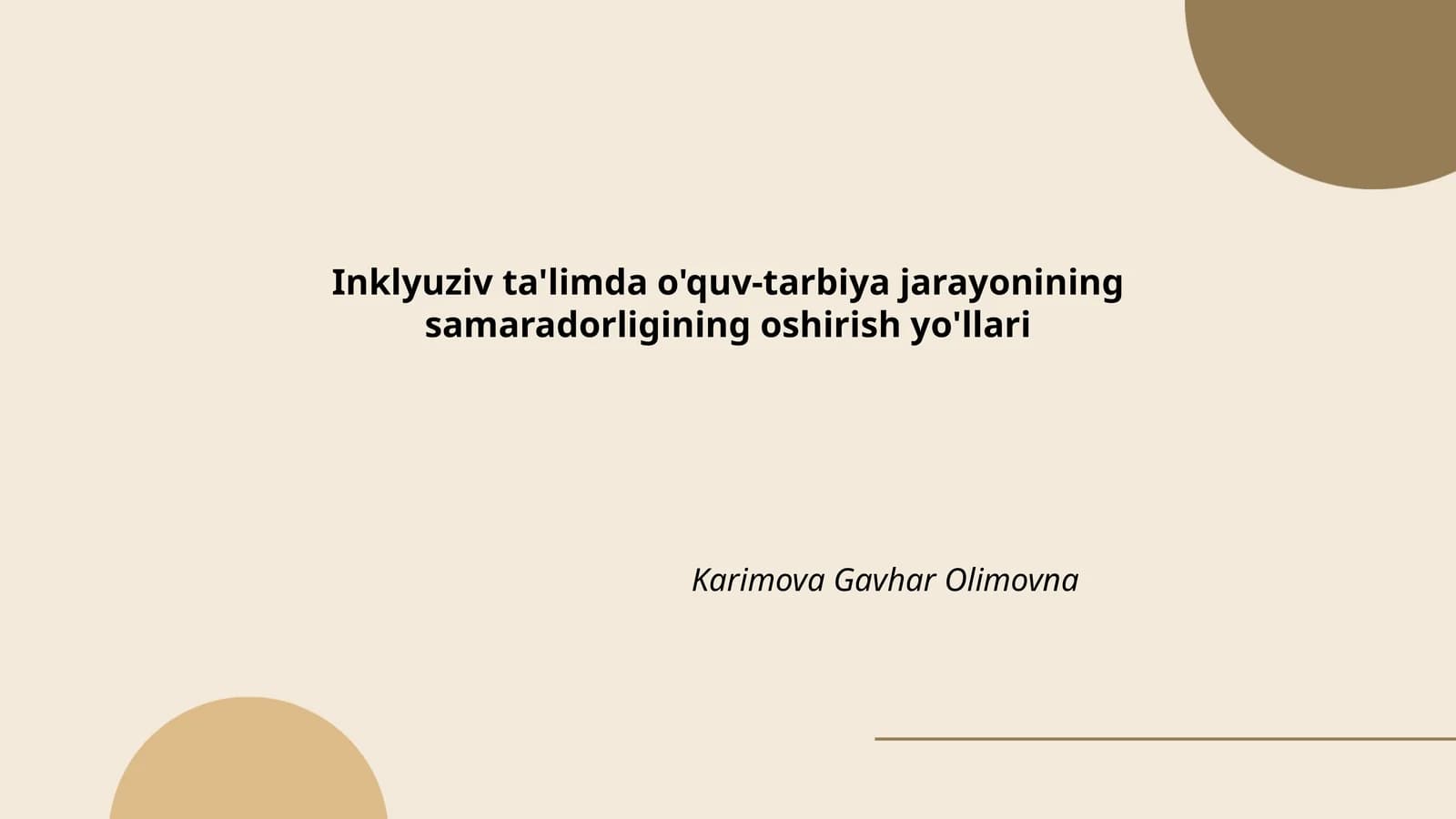 Inklyuziv ta'limda o'qituvchi malakasini oshirish
