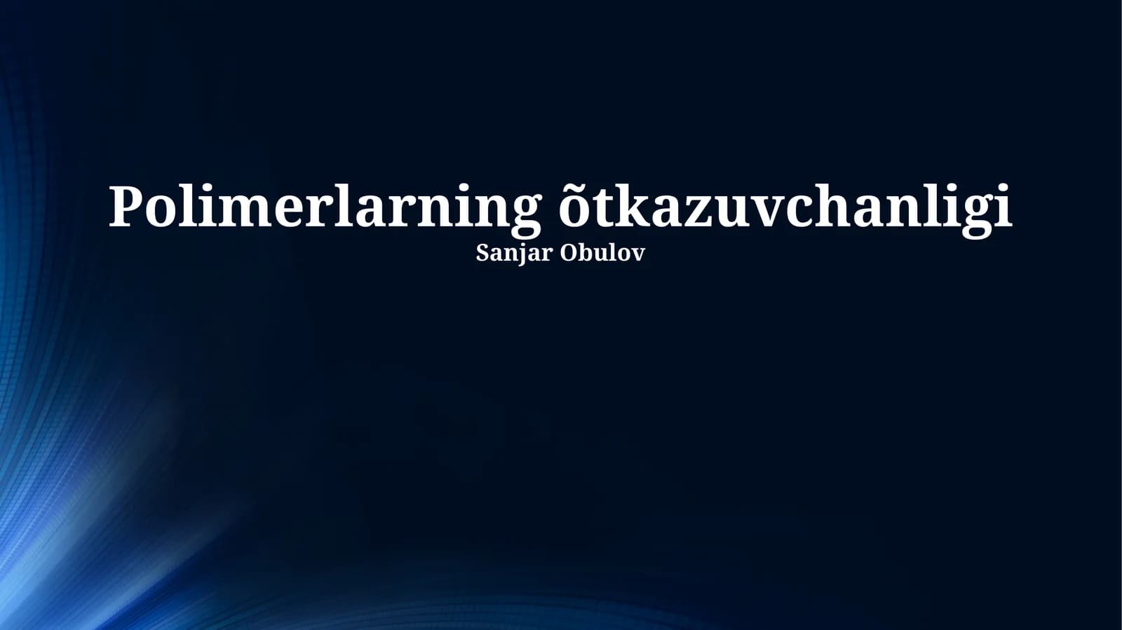 O'tkazuvchan polimerlar