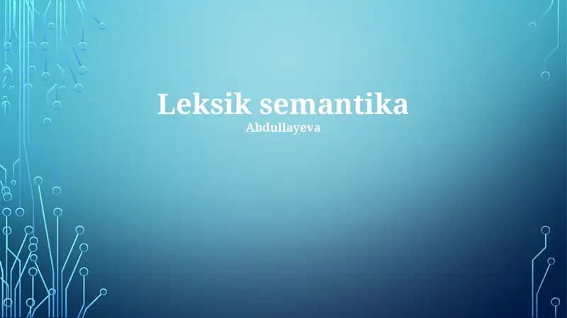 Hisoblash Leksik Semantikasi