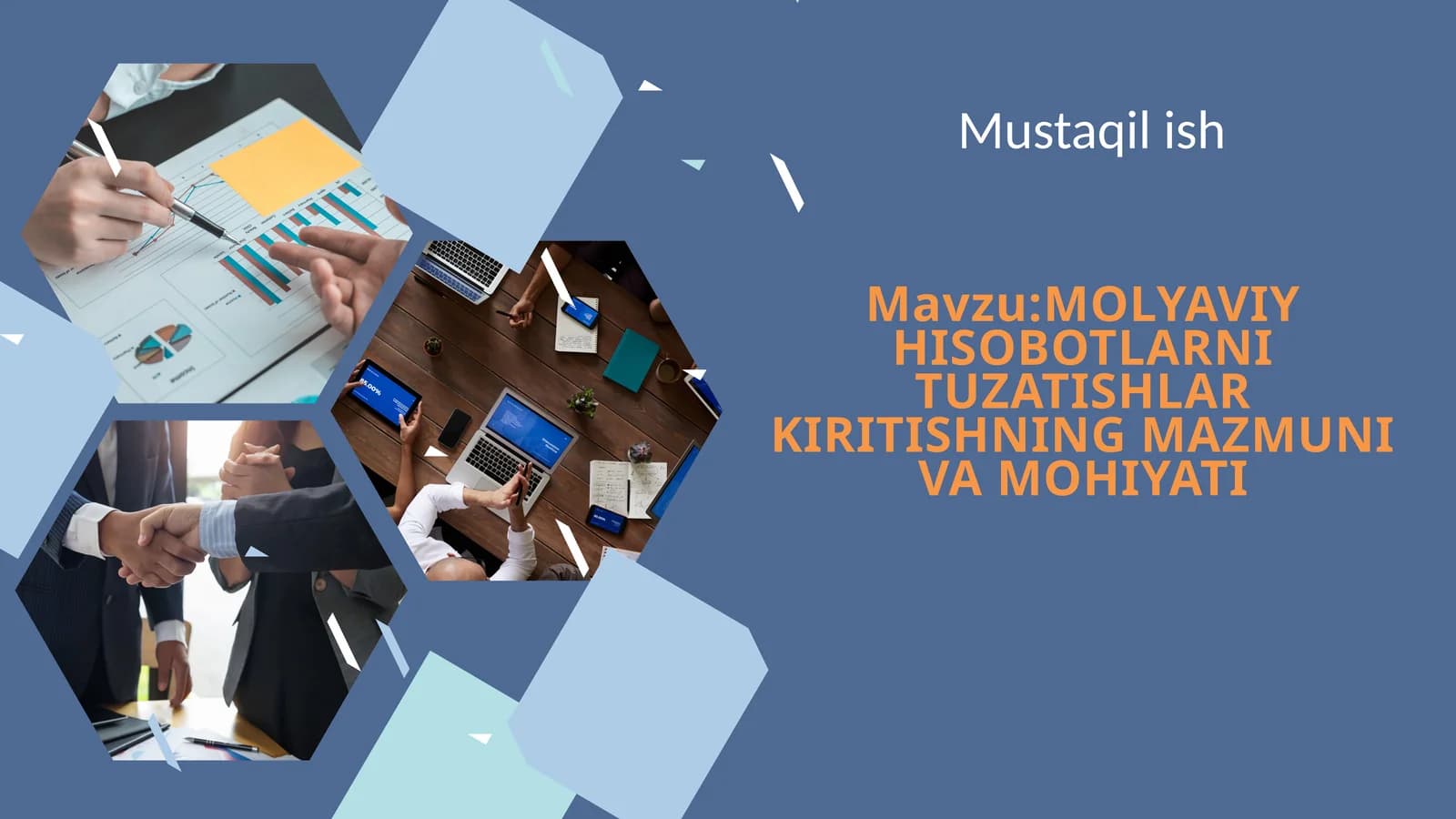 MOLYAVIY HISOBOTLARNI TUZATISHLAR KIRITISHNING MAZMUNI VA MOHIYATI