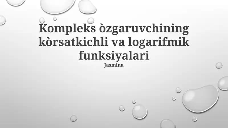 Kompleks eksponent funksiya