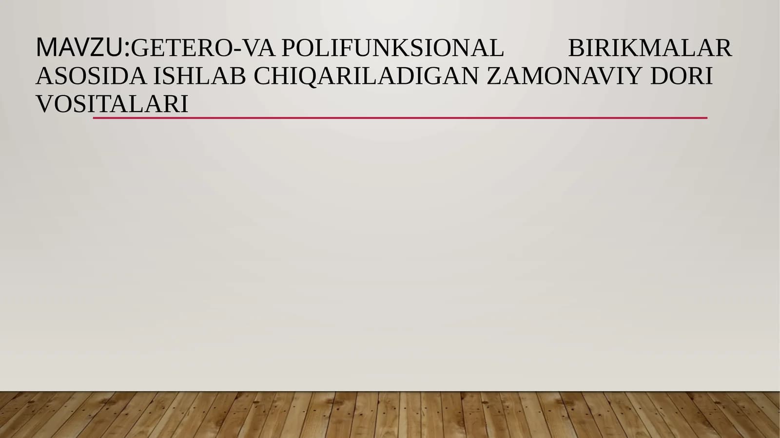 Getero-vapolifunksional birikmalar asosida ishlab chiqariladigan zamonaviy dorivosi