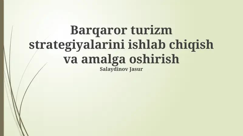 Barqaror turizm strategiyalari