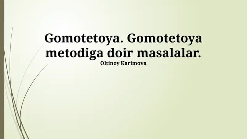 Gomotetoya usuli