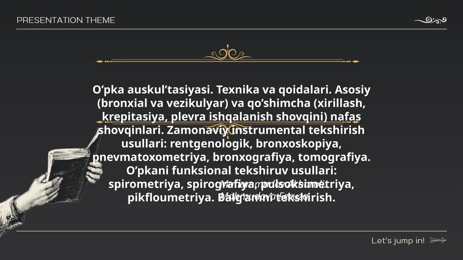 O’pka auskul’tasiyasi. Texnika va qoidalari
