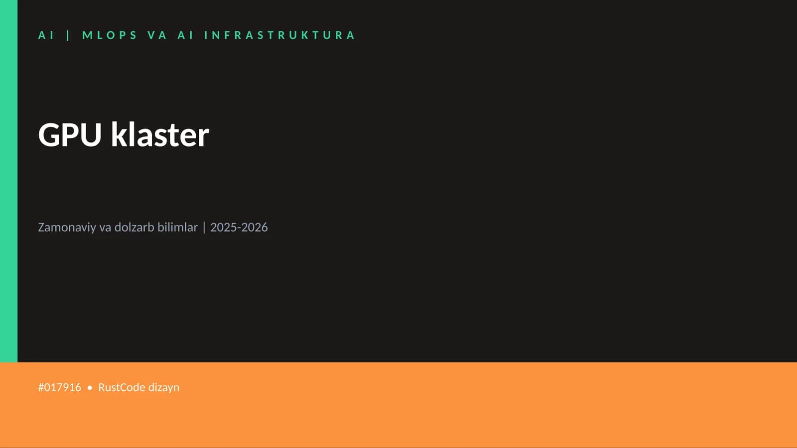AI | MLOPS VA AI INFRASTRUKTURA