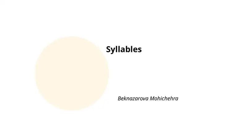 Syllables