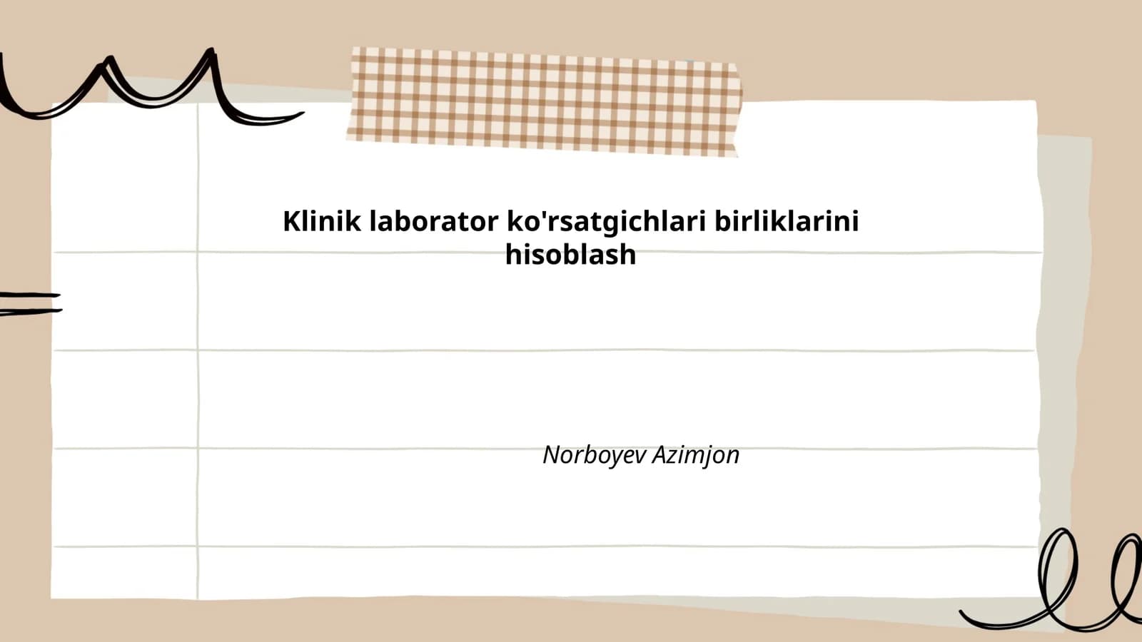 Klinik laborator ko'rsatgichlari birliklarini hisoblash