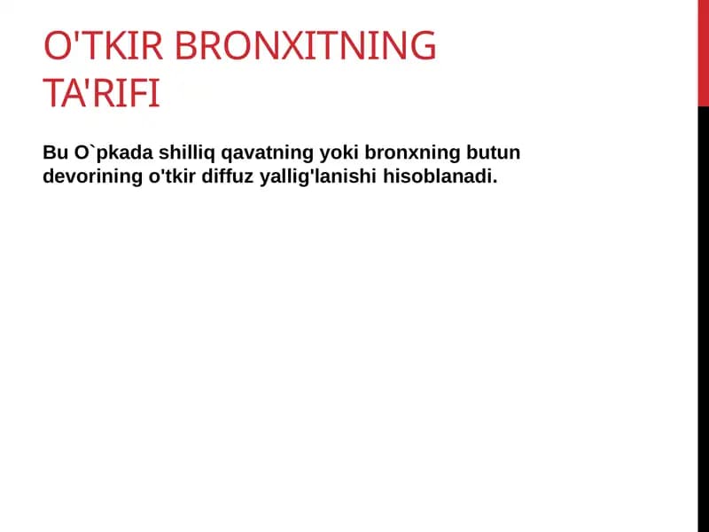 O'tkir bronxitning ta'rifi