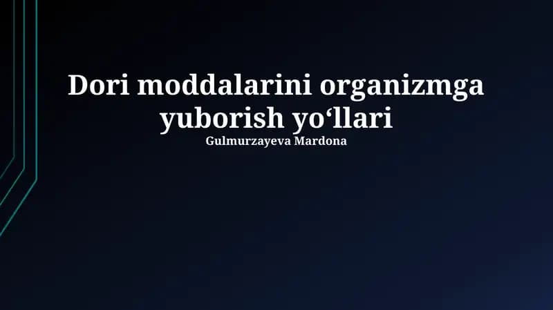 Transdermal yuborish usullari
