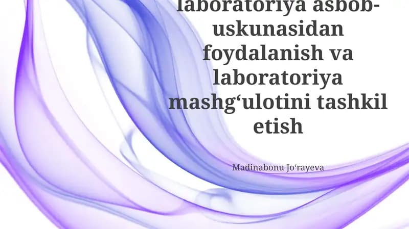 Laboratoriya asbob-uskunasi va jihozlari