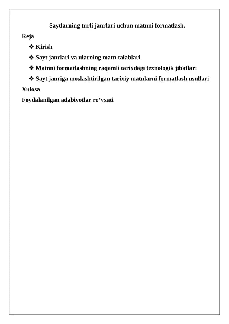 Matnni formatlash