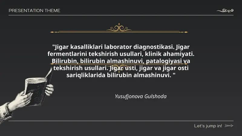 Jigar kasalliklari laborator diagnostikasi