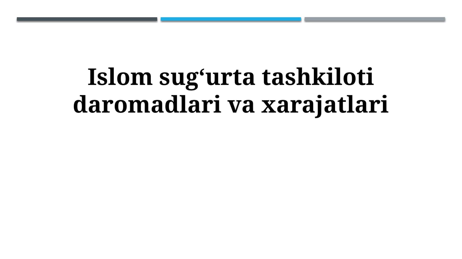 Islom sugʻurta tashkiloti daromadlari va xarajatlari