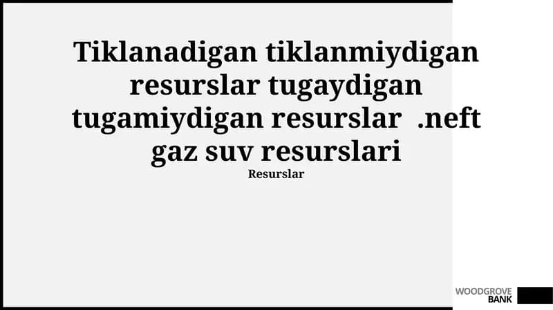 Qayta tiklanmaydigan energiya manbalari