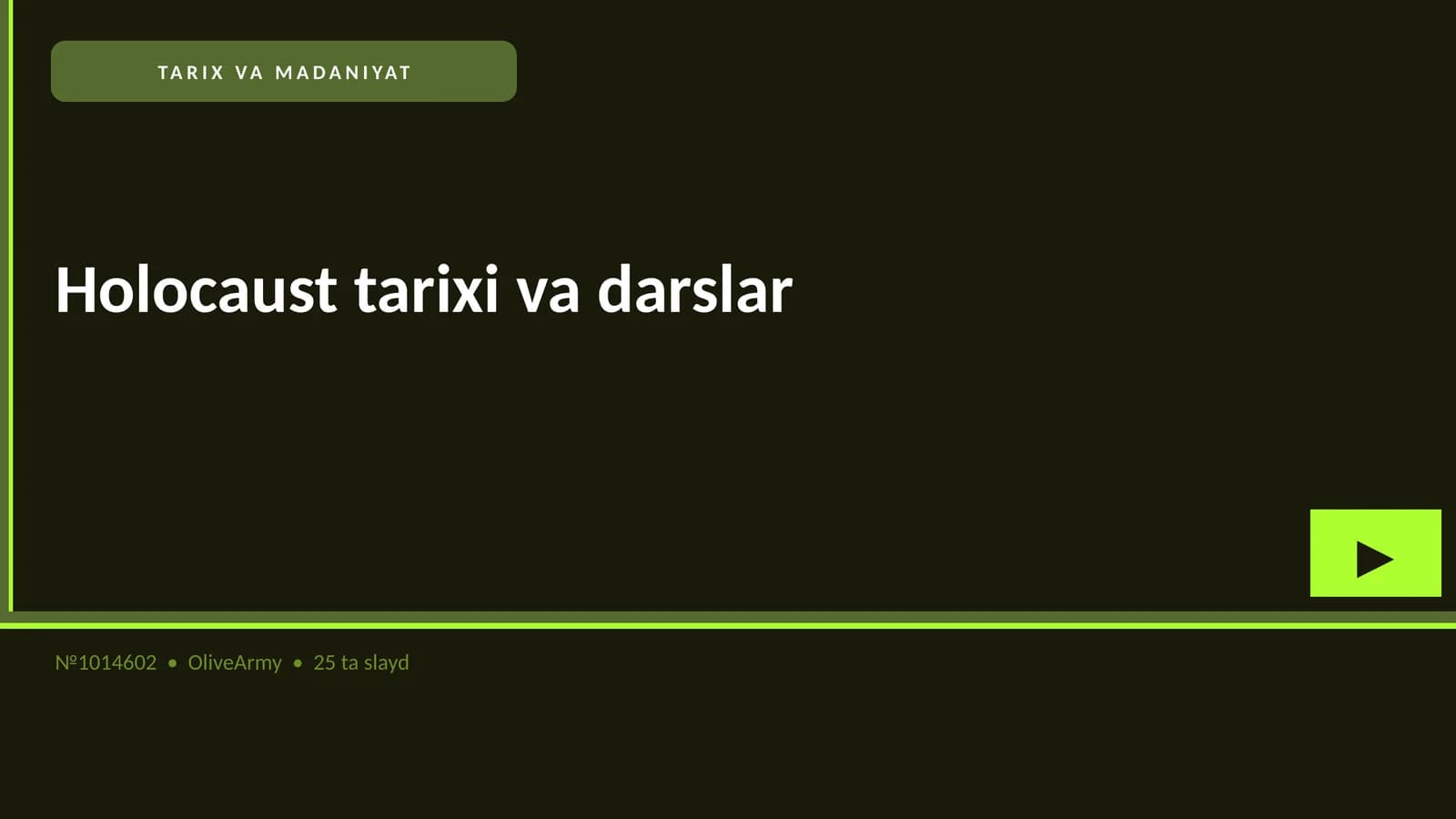 Holocaust tarixi va darslar
