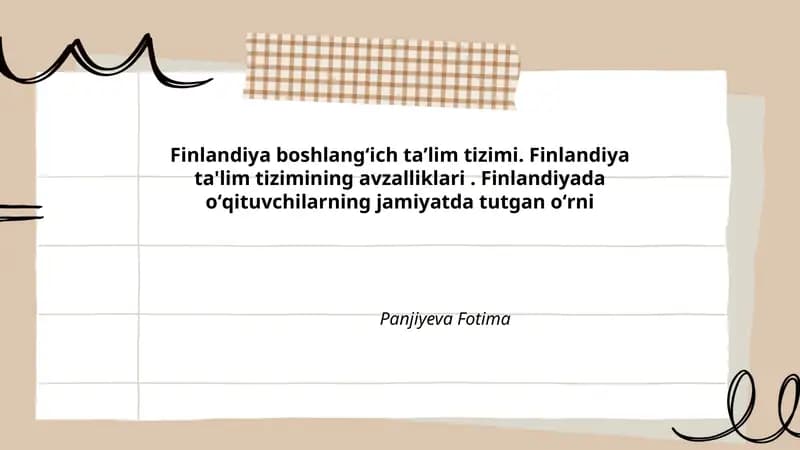 Finlandiya boshlangʻich taʼlim tizimi