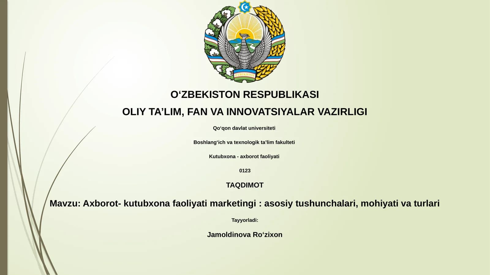 Axborot- kutubxona faoliyati marketingi: asosiy tushunchalari, mohiyati va turlari