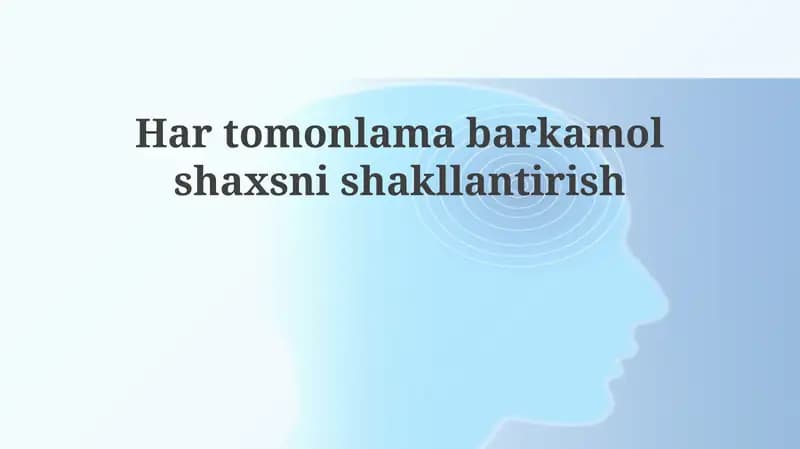 Hartomonlamabarkamolshaxsnishakllantirish