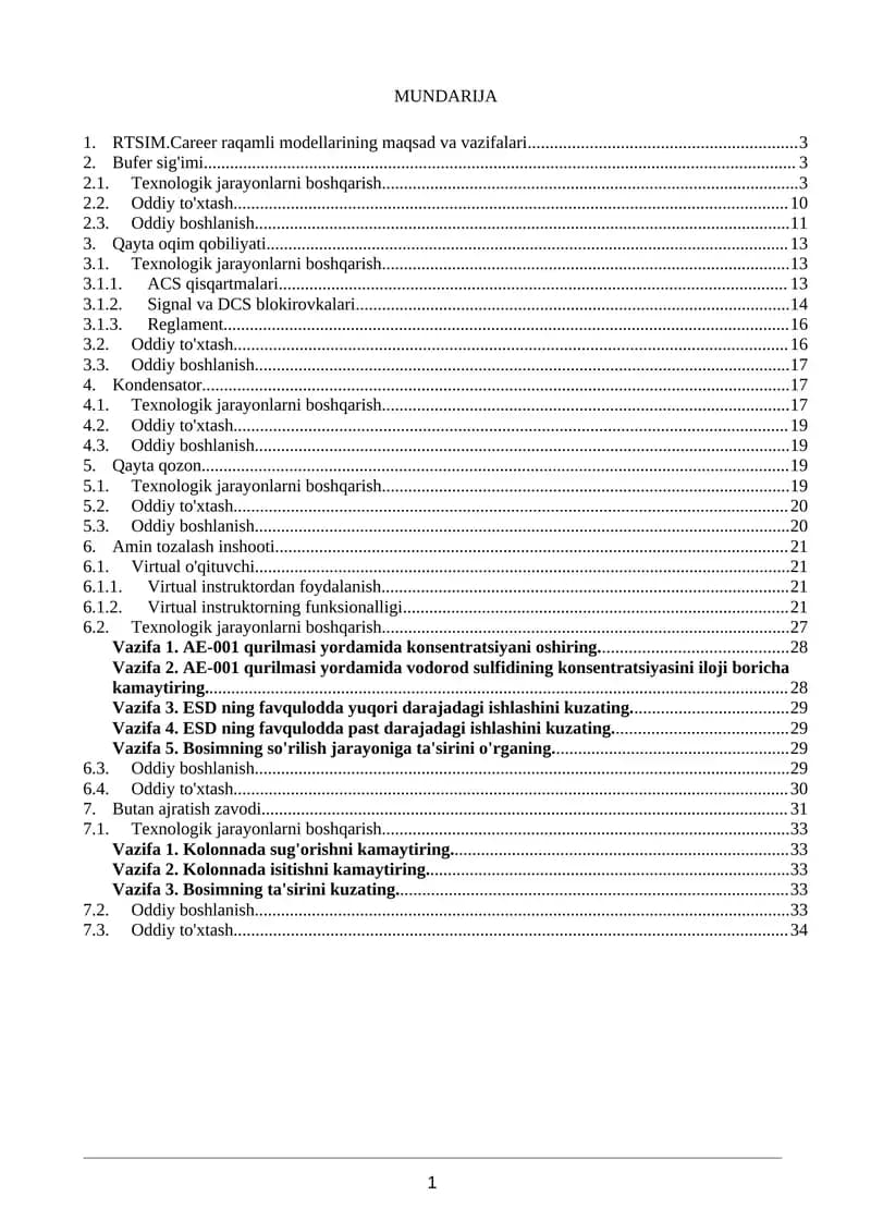 RTSIM.Career raqamli modellarining maqsad va vazifalari