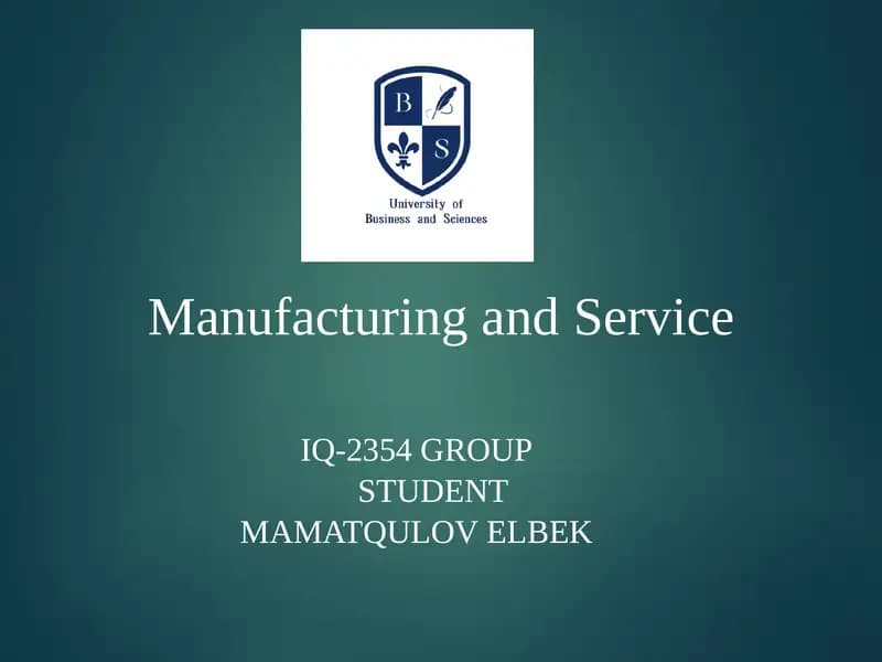 Difference between Manufacturing and Service Operations