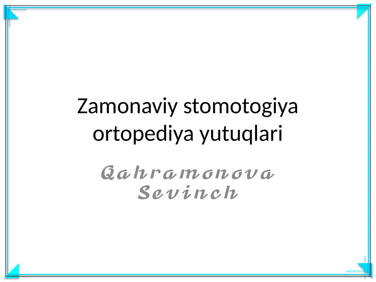 Zamonaviy stomotogiya ortopediya yutuqlari