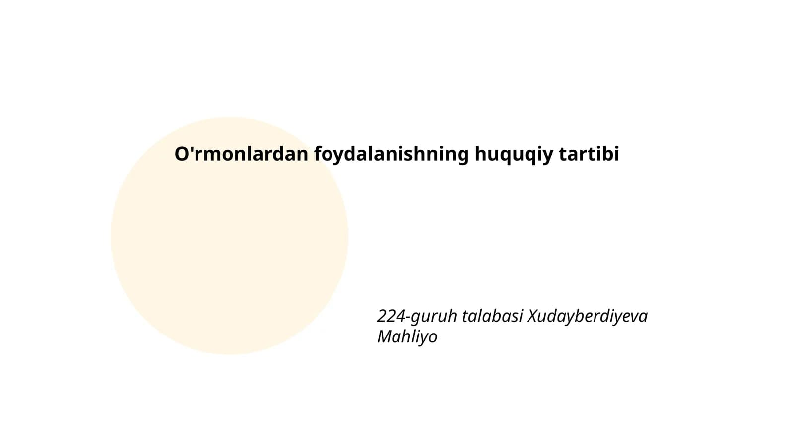 O'rmonlardan foydalanishning huquqiy tartibi