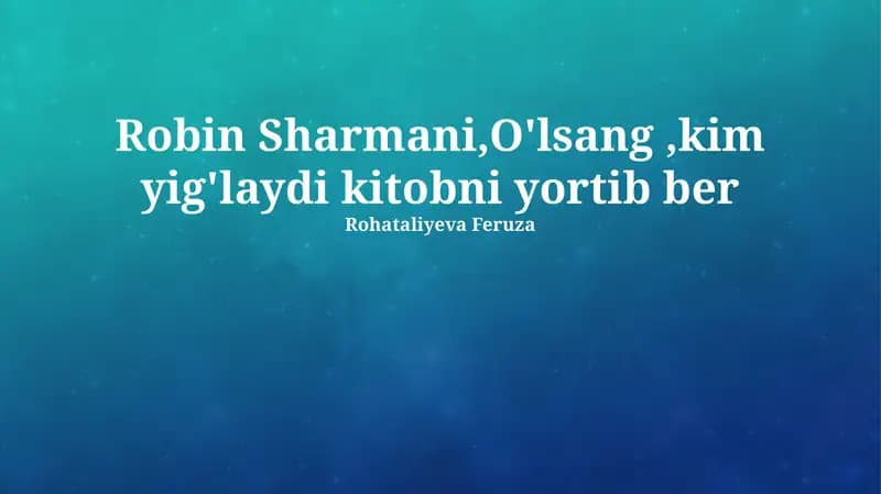 O'zgarish va rivojlanish
