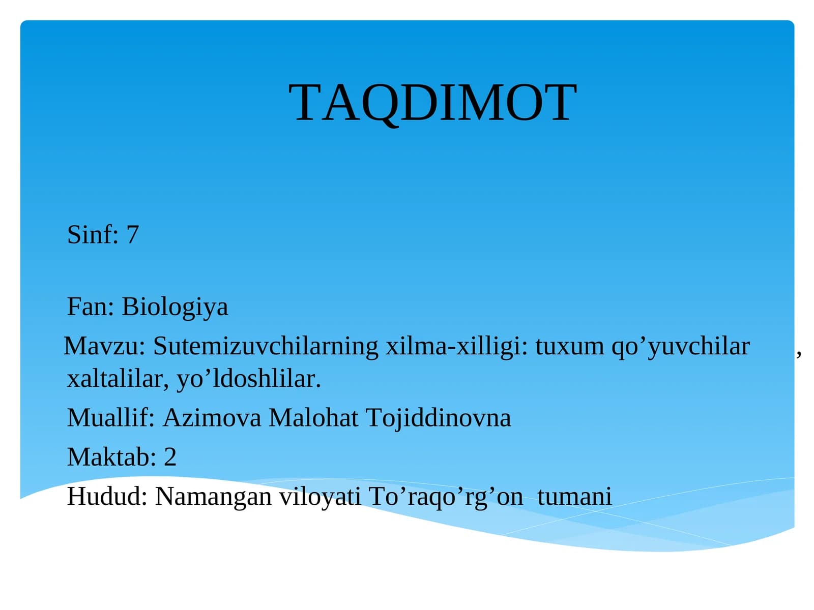 Sutemizuvchilarning xilma-xilligi: tuxum qo’yuvchilar, xaltalilar, yo’ldoshlilar
