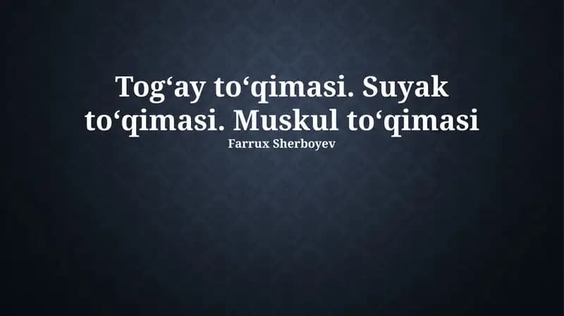 Muskul to'qimasi