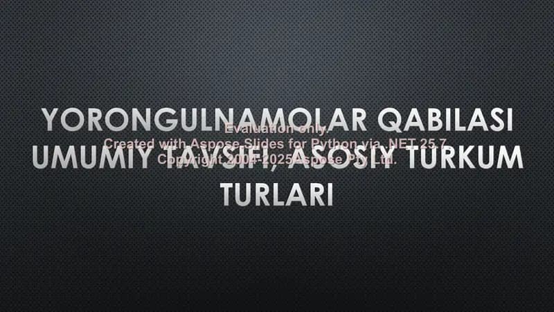 Yorongulnamolar qabilasi umumiy tavsifi, asosiy turkum turlari