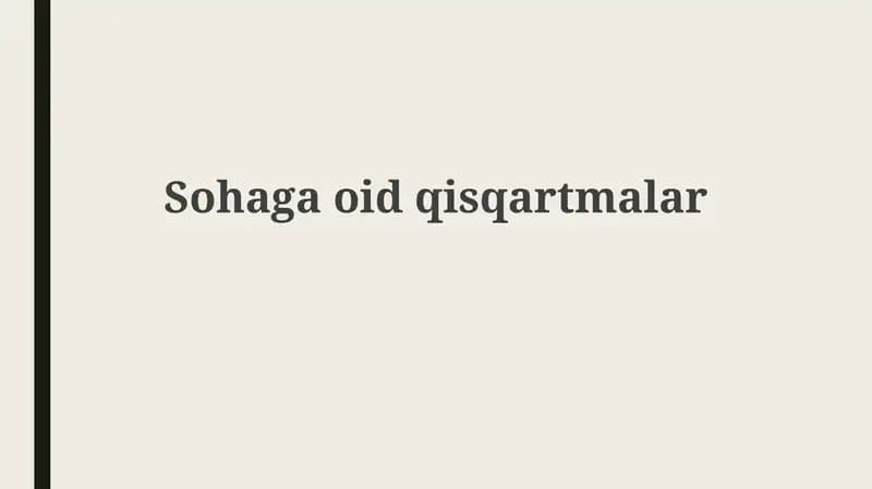 Soha Qisqartmalari: Ta'rif va To'liq Shakllar