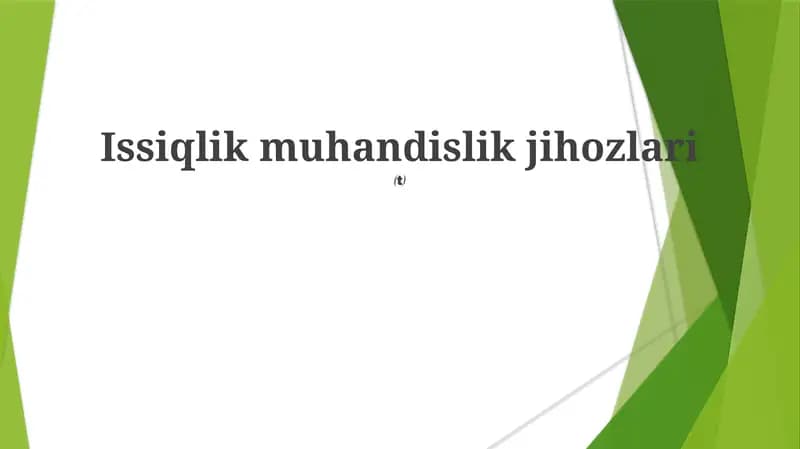 Issiqlik muhandislik jihozlari