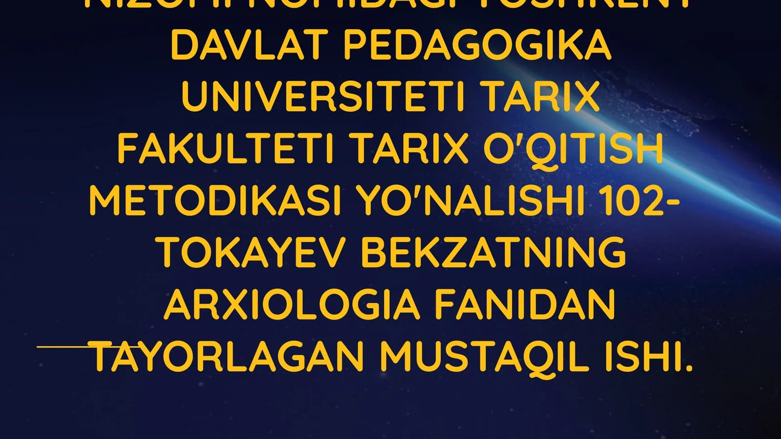 Toshkent Davlat Pedagogika Universiteti Tarix Fakulteti O'qitish Metodikasi