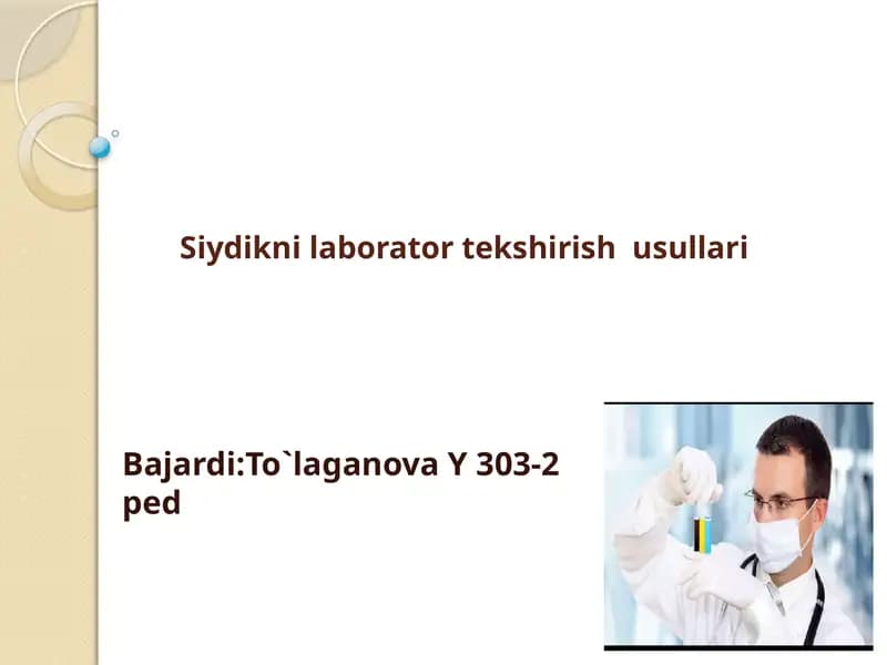 Siydiknilaboratortekshirishusullari