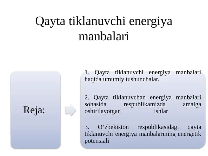 Qaytatiklanuvchi energiya manbalari