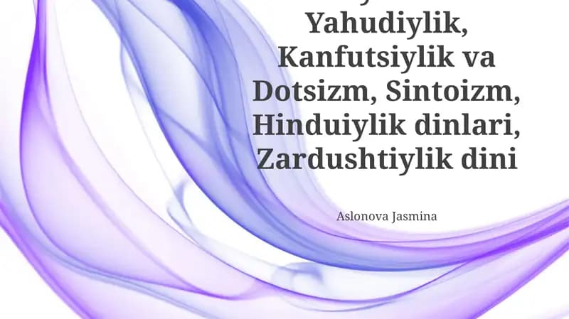 Zamonaviy Dunyoda Milliy Dinlarning Rol va Ahamiyati