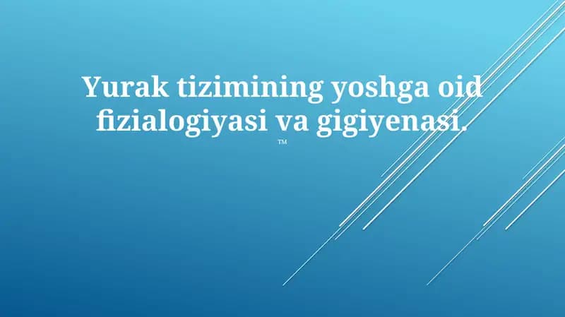 Yoshga bog'liq yurak tuzilishi va funksiyasidagi o'zgarishlar