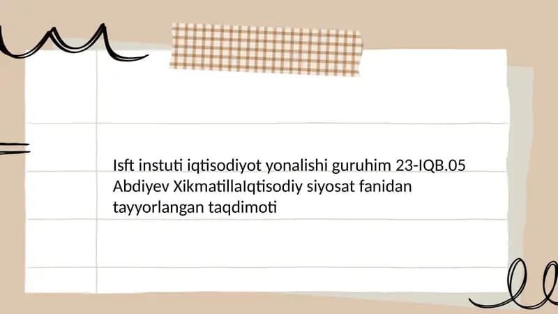 Zamonaviy Ozbekiston manapoliyaga qarshi siyosat