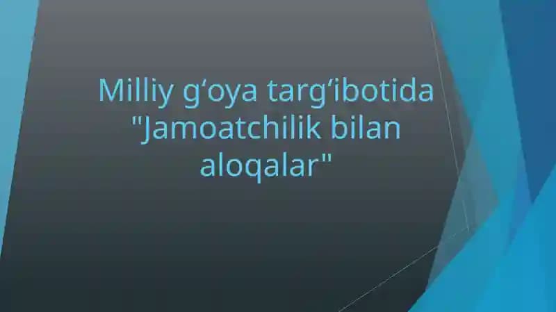 Milliy gʻoya targʻibotida Jamoatchilik bilan aloqalar