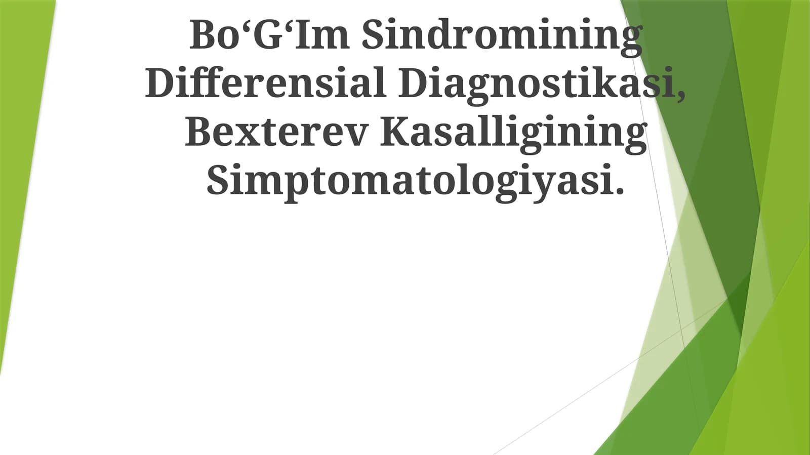 Bo‘G‘Im Sindromining Differensial Diagnostikasi