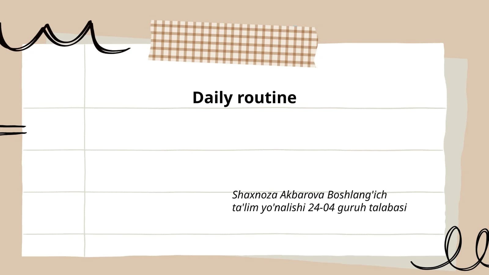 Morning Routine