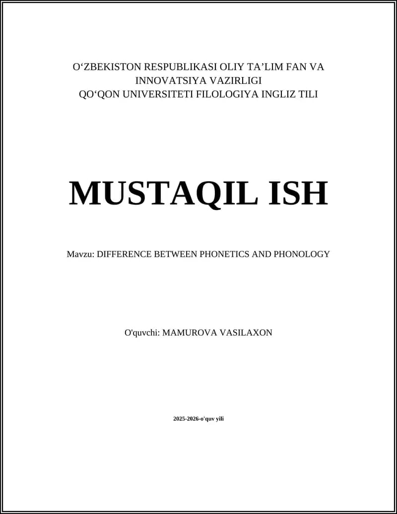 DIFFERENCE BETWEEN PHONETICS AND PHONOLOGY
