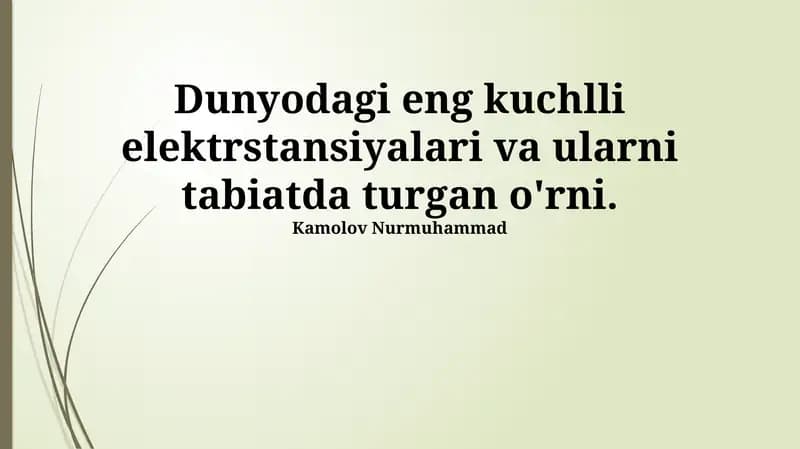 Quyosh Elektr Stansiyalari