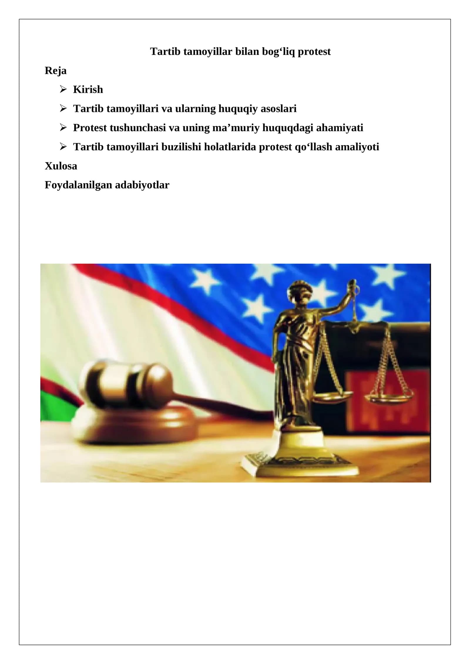 Tartib tamoyillar bilan bogʻliq protest